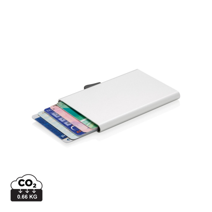 Porte-cartes en aluminium anti RFID C-Secure Couleur:Argent