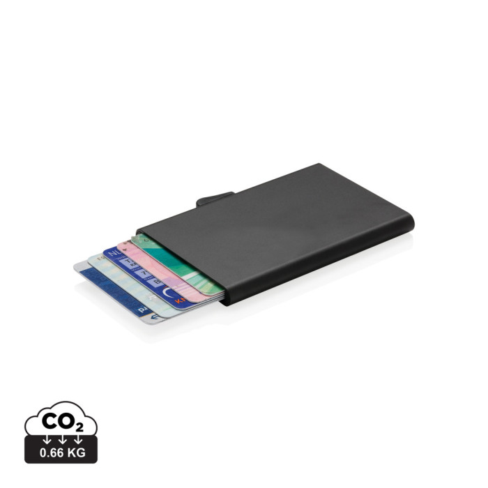 Porte-cartes en aluminium anti RFID C-Secure Couleur:Noir