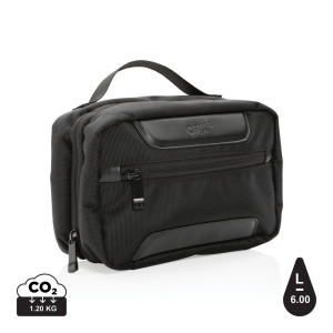 Trousse de toilette en rPET  AWARE™ Swiss Peak Voyager Couleur:Noir