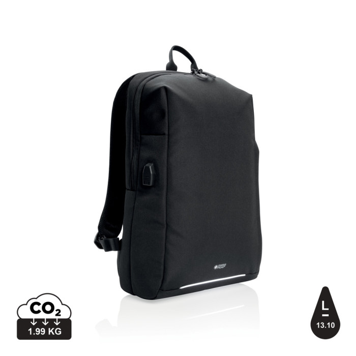 Sac à dos avec port USB ordinateur 15,6' Swiss Peak AWARE™ Couleur:Noir