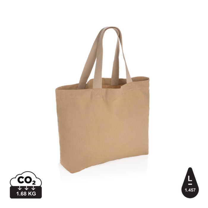 Grand sac tote en toile 240 g/m² recyclée non teintée Aware™ Couleur:Marron