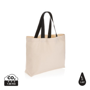 Grand sac tote en toile 240 g/m² recyclée non teintée Aware™ Couleur:Blanc cassé