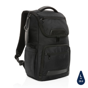 Sac à dos ordinateur Swiss Peak Voyager en rPET AWARE™ Couleur:Noir