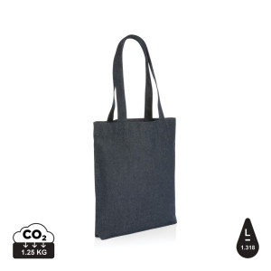 Sac tote en denim recyclé Impact AWARE™ Couleur:Bleu