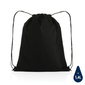 Sac cordelettes en rPET 190T Impact AWARE™ Couleur:Noir