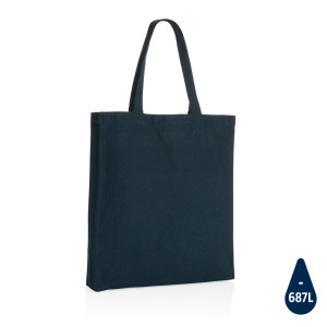 Sac tote en coton recyclé avec fond amovible Impact AWARE™ Couleur:Bleu marine