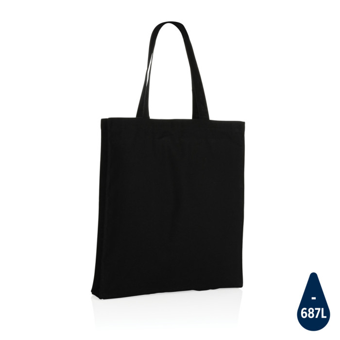 Sac tote en coton recyclé avec fond amovible Impact AWARE™ Couleur:Noir