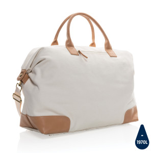 Sac weekend Impact AWARE™ en toile 16oz recyclé Couleur:Blanc cassé