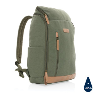 Sac à dos ordinateur Impact AWARE™ en toile 16oz recyclé Couleur:Vert