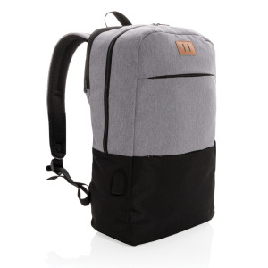 Sac à dos ordinateur 15,6" avec USB et anti RFID Couleur:Noir