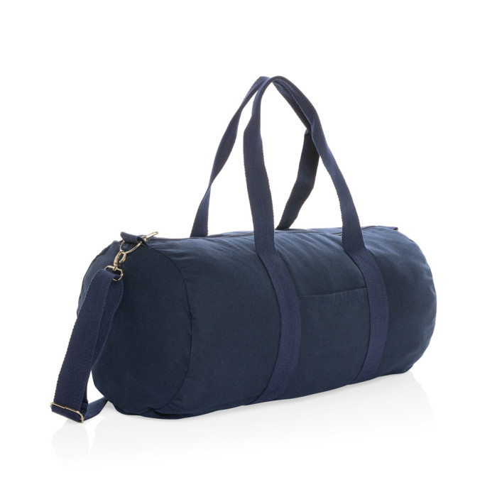 Sac de sport en toile recyclée et non teintée Impact AWARE™ Couleur:Bleu marine