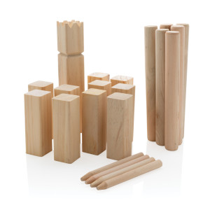 Jeu de Kubb en bois Couleur:Marron