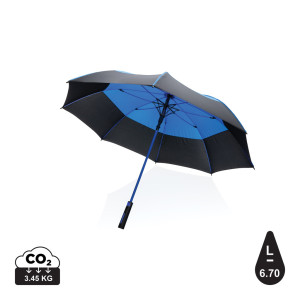 Parapluie tempête 27" en rPET ouverture auto Impact AWARE™ Couleur:Bleu