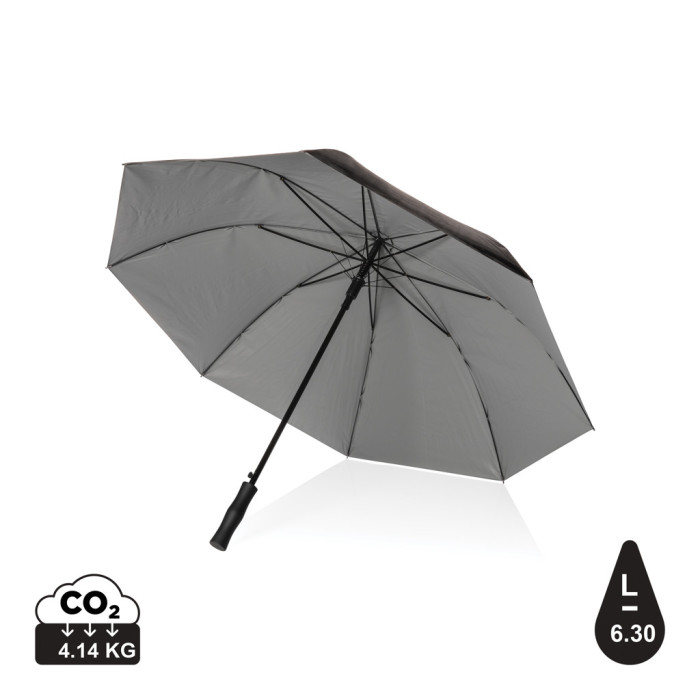 Parapluie 27" rPET bi couleur ouverture auto Impact AWARE™ Couleur:Argent