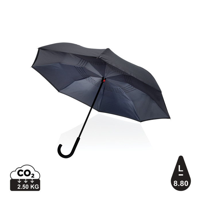 Parapluie réversible 23" en rPET 190T Impact AWARE™ Couleur:Gris anthracite 