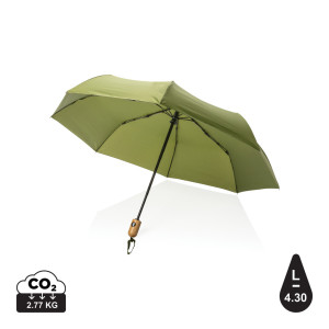 Parapluie 21" automatique rPET 190T et bambou Impact AWARE™ Couleur:Vert