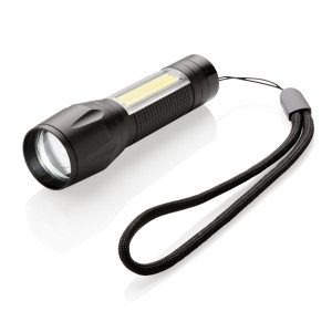 Lampe torche LED 3W COB Couleur:Noir