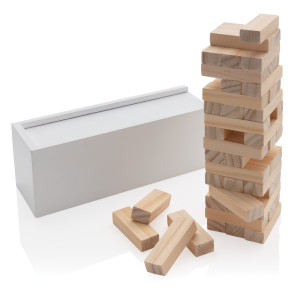 Jeu d’empilage de blocs de bois FSC® Couleur:Blanc