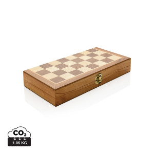 Jeu d'échecs pliable en bois Couleur:Marron