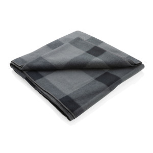 Plaid doux à carreaux Couleur:Gris anthracite 