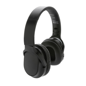 Casque sans fil pliable en plastique recyclé RCS Elite Couleur:Noir