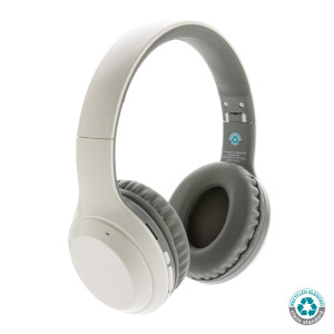 Casque audio en plastique recyclé RCS Couleur:Blanc