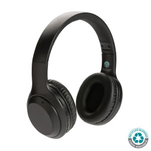 Casque audio en plastique recyclé RCS Couleur:Noir