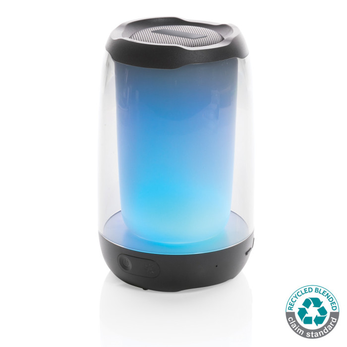 Enceinte Lightboom 5W en plastique recyclé RCS Couleur:Noir