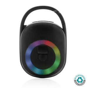 Enceinte clip Lightboom 5W en plastique recyclé RCS Couleur:Noir