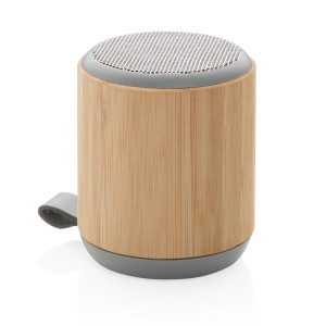 Enceinte sans fil 3W en bambou et tissu Couleur:Marron