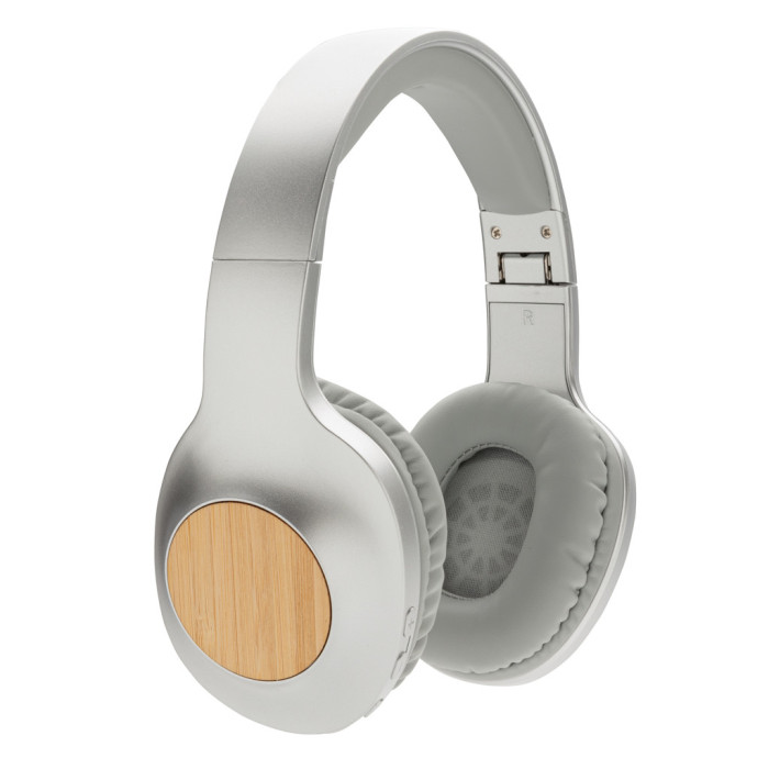 Casque audio en bambou Dakota Couleur:Gris