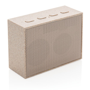 Mini enceinte 3W en fibre de paille Couleur:Marron