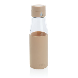 Bouteille en verre 600ml avec compteur d'hydradation Ukiyo Couleur:Marron