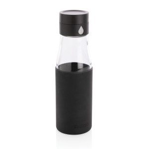 Bouteille en verre 600ml avec compteur d'hydradation Ukiyo Couleur:Noir