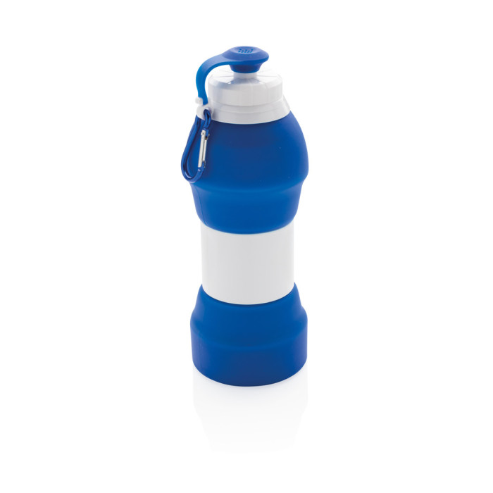 Bouteille de sport pliable en silicone Couleur:Bleu