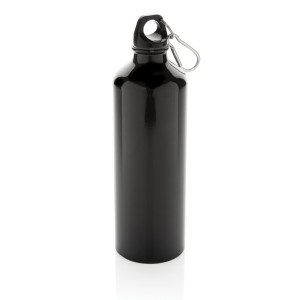 Bouteille d'eau XL en aluminium avec mousqueton Couleur:Noir