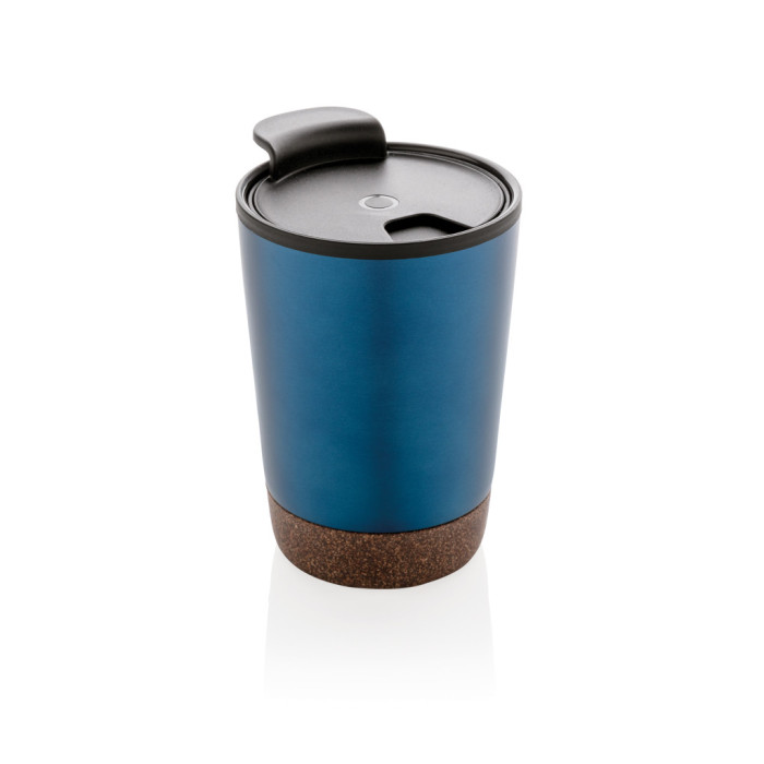 Tasse à café en liège et en acier inoxydable GRS Couleur:Bleu