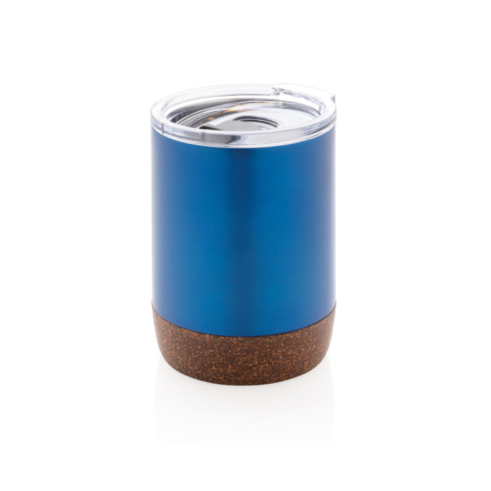 Petite tasse à café en liège et acier recyclé RCS Couleur:Bleu