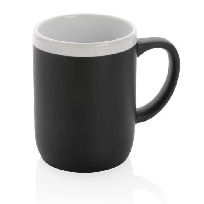 Mug en céramique avec bord blanc Couleur:Noir