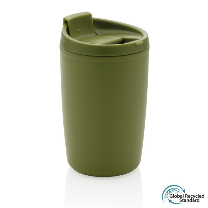 Mug en PP recyclé GRS avec couvercle à bascule Couleur:Vert