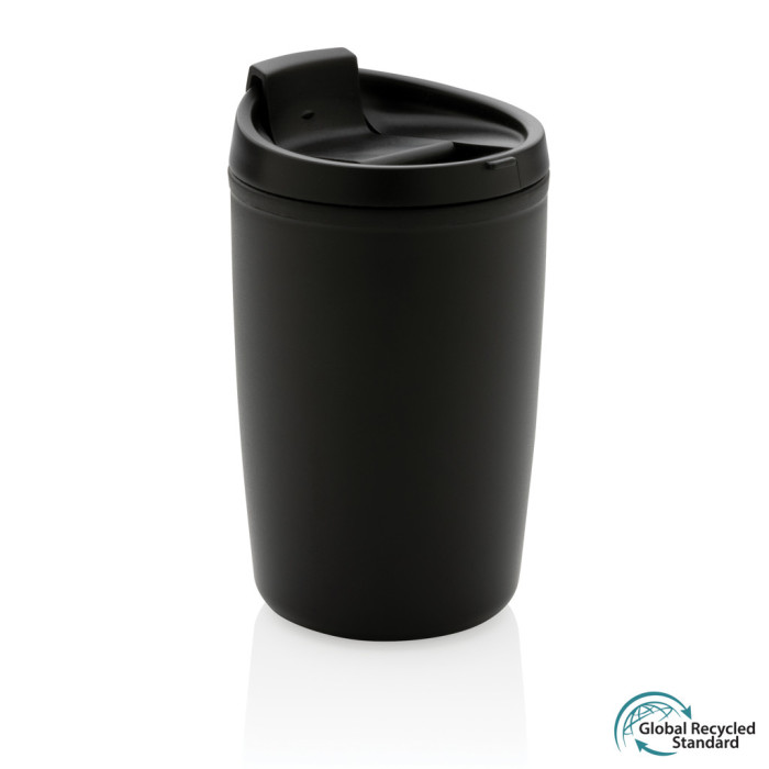 Mug en PP recyclé GRS avec couvercle à bascule Couleur:Noir