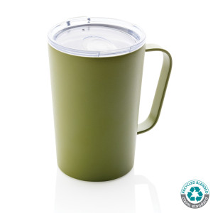 Tasse moderne en acier inoxydable recyclé RCS avec couvercle Couleur:Vert