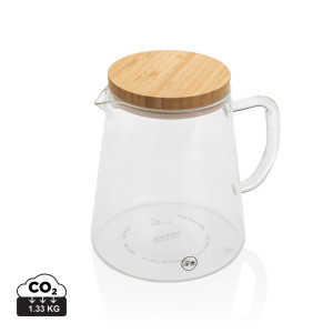 Carafe d'eau 1,2L en verre avec couvercle en bambou Ukiyo Couleur:Transparent