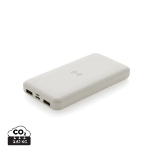 Powerbank 8000 mAh avec induction en plastique recyclé RCS Couleur:Blanc