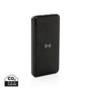 Powerbank 8000 mAh avec induction en plastique recyclé RCS Couleur:Noir