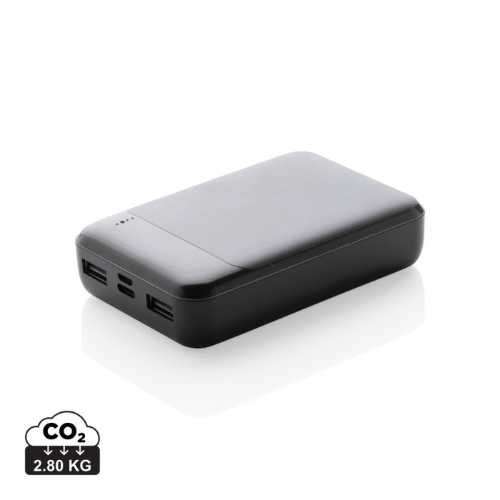 Batterie de secours 10.000 mAh en plastique recyclé RCS Couleur:Noir