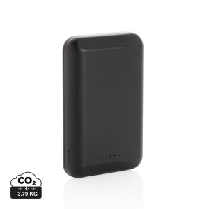 Powerbank 5000 mAh avec chargeur magnétique sans fil 5W Couleur:Noir