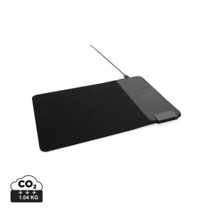 Tapis de souris avec ports USB et chargeur à induction 15W Couleur:Noir