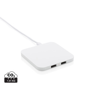 Station de charge à induction 10W avec ports USB Couleur:Blanc