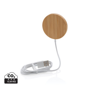 Chargeur magnétique sans fil en bambou 10W Couleur:Marron